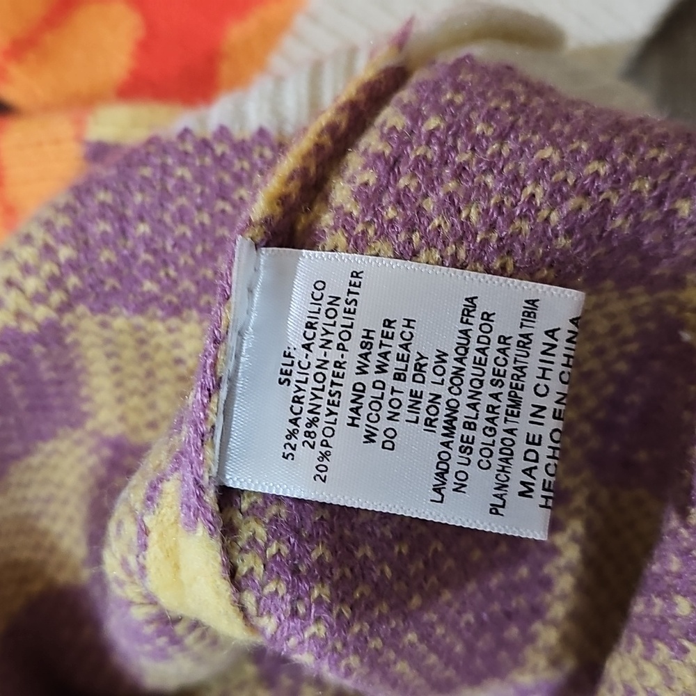 NWT &Merci Sweater Multi Pattern Patch Knit Large… - image 4